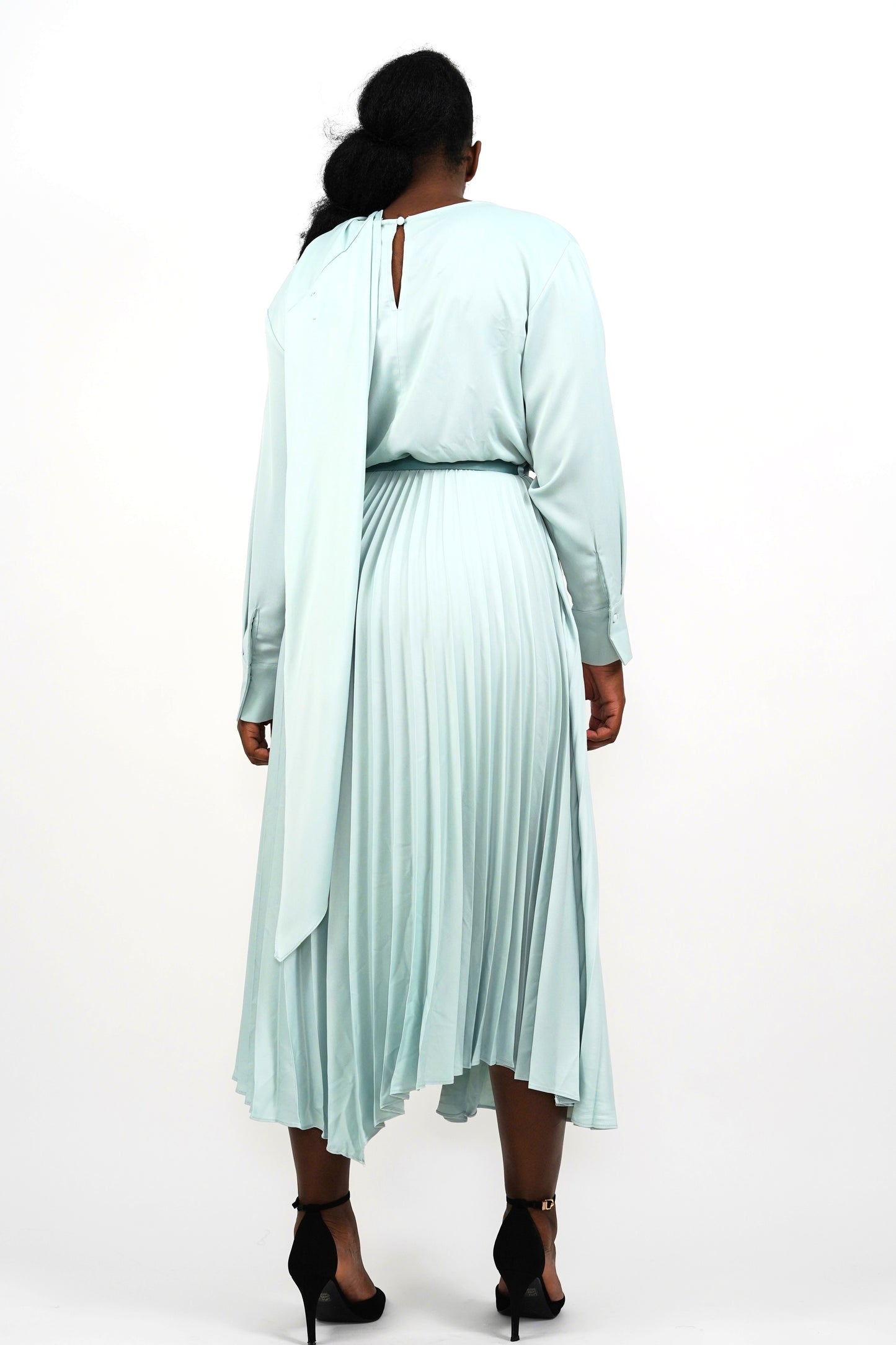 Isabella scarfed Turquoise dress