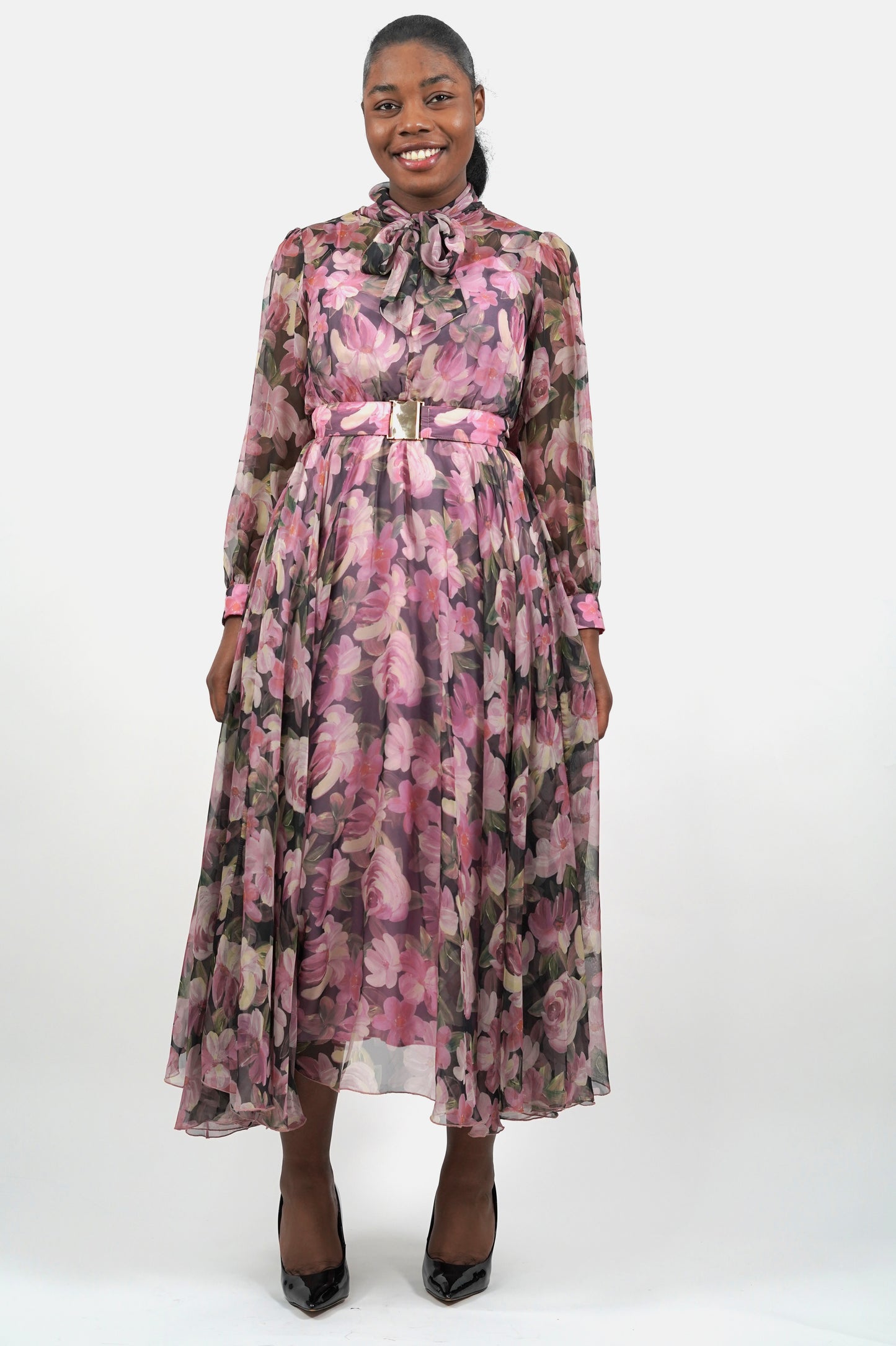 Anita Floral Bow-tie Dress