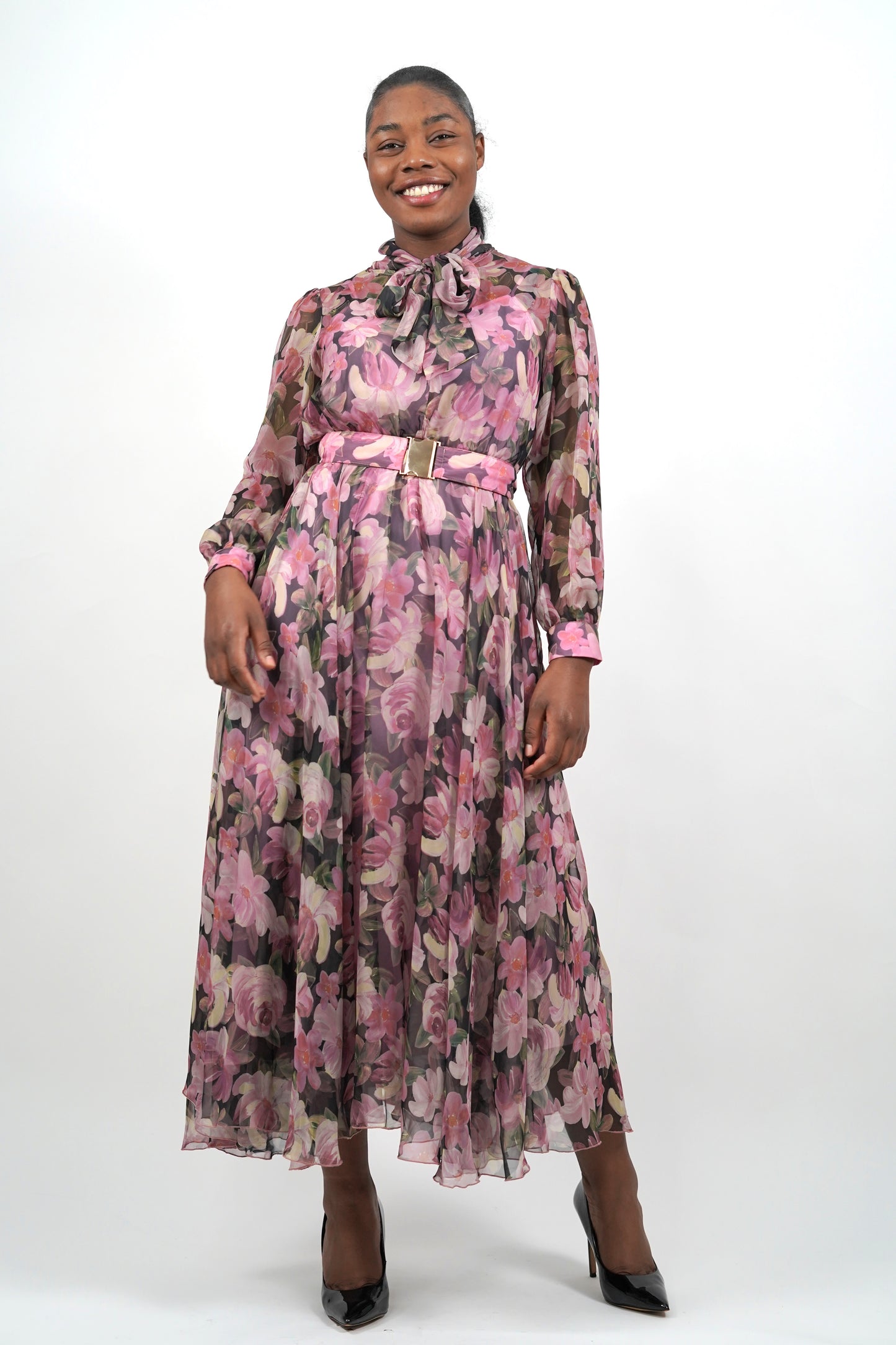 Anita Floral Bow-tie Dress