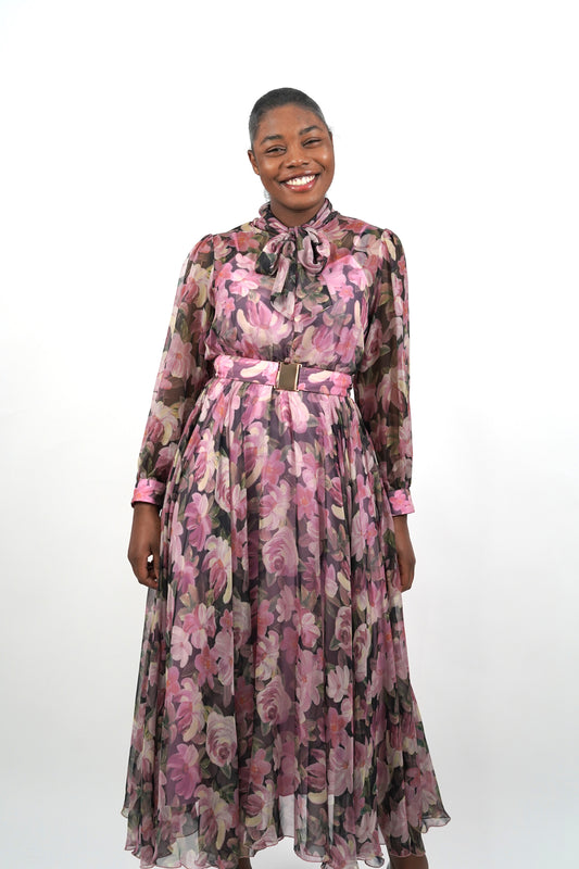 Anita Floral Bow-tie Dress